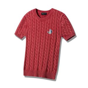 [지프] 여성 꽈배기 반팔 라운드 니트 티셔츠 JQ2KTF051