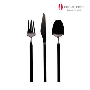 (포르투칼 벨로아이녹스) 베르티스 티타늄 블랙 디너 커트러리 3종세트 (무광) 부부수저세트 신혼부부수저