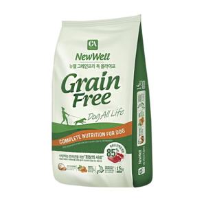 뉴웰 그레인프리 독 올라이프 15kg 고단백 저탄 영양식 사료