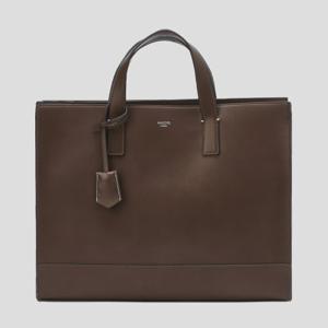 [헤지스] 브라운 로고배색 가죽 서류가방 HJBA5E851W3