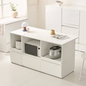 나무뜰 코디 E0 폭깊은 광파오븐 아일랜드 홈바 식탁 렌지대 수납장 1600X750 YDF237C (착불)