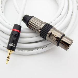 HDTOP 국산 3.5 스테레오 TO XLR 암 마이크 케이블 화이트 30M HT-TP745