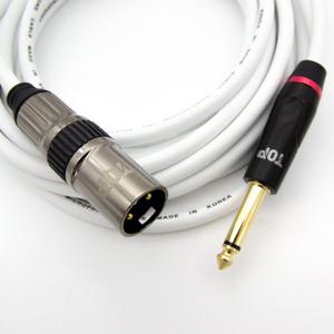 HDTOP 국산 5.5 모노 TO XLR 수 마이크 케이블 화이트 50M HT-TP819