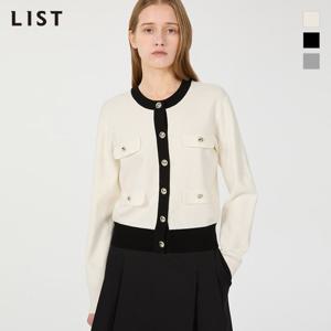 [리스트] 배색 플랩 장식 가디건_TSKCDP52530