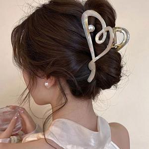 하트 펀칭 진주 집게핀 ELH-086