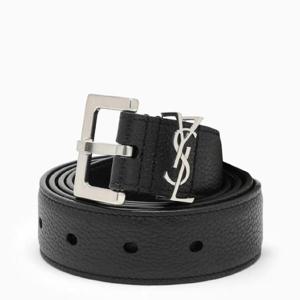SAINT LAURENT 그레인 가죽 소재의 블랙 카상드르 벨트 634440DTI0EXGYSL-1000