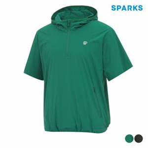 [스팍스]남성 스몰로고 반집업 반팔 후드 티셔츠 SP1MJV005