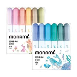 (모나미) NEW 칼라풀데이 형광펜 6색세트 (옵션) 소모품