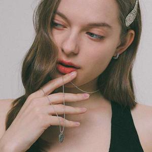 제이로렌 실버 플라워 코인 펜던트 롱 목걸이 N01218