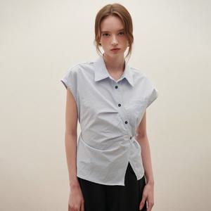 [SATIN] 모던 랩 셔츠 블라우스 O252T269