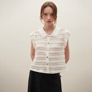 [SATIN] 러플 슬리브 버튼 블라우스 O252T271