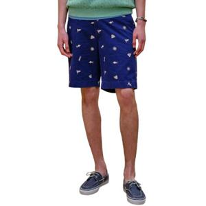 헤지스  25SS  남성 네이비 건지 자수 캐주얼 팬츠 반바지 HZPA5B708N2