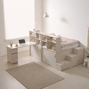 소소숲 체르민 올인원 파티션 슬라이딩 수납침대 SS 1200 책상세트 (B형)