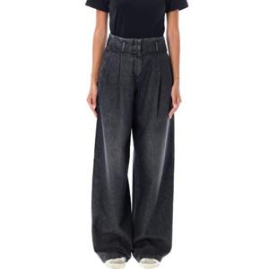 Golden Goose 디럭스 브랜드 하이웨이스트 플리츠 와이드 레그 진 GWP01203P000994 90100 TP934445952