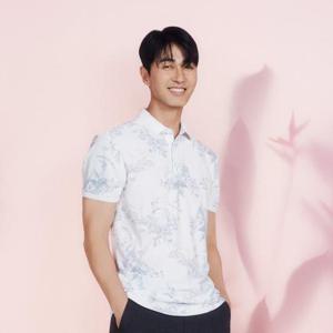 JDX HC12 남성 플라워 패턴 메쉬 티셔츠 X2TSW2555WH