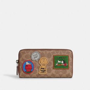 코치 [코치 X 피너츠] 아코디언 월렛 시그니처 캔버스 패치 CBS93-QBTAM 던전마루