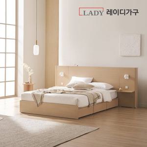 레이디가구 머무름 호텔 수납 침대 프레임 Q + 패널 2EA