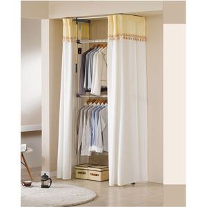 업그레이드 드레스룸2단 아이보리커튼 38mm 행거 드레스룸 드레스룸행거 커튼행거 커튼형행거 옷장대용행거