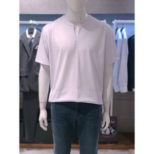 [트루젠][트루젠] 트루젠 화이트 면스판 너치넥 남자 반팔 티셔