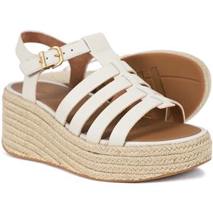 [정품] 핏플랍 여성 플랫폼 에스파듀 레더 파리 베이지 피셔맨 웨지 샌들 (JF5-A99)