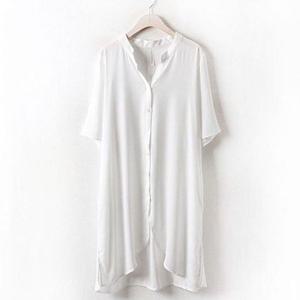 블라우스 브라우스 셔츠 빅사이즈 쉬폰 롤업 롱 3042133S 여성 5