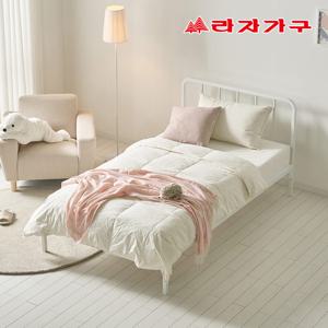 라자가구 틸렌 심플 화이트 모던 호텔 철제 깔판 침대 프레임 슈퍼싱글 SS