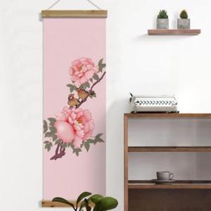 아트박스/꾸밈 dc145-우드스크롤_40CmX120Cm-참새와모란꽃