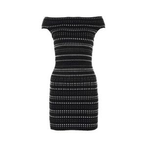 Alexander McQueen 오프숄더 스트레이트 헴 니트 미니 드레스 758549Q1A6P 1104 TP936213575