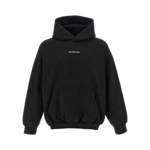 발렌시아가 후드 티셔츠 767877TRVJ31569 White Black