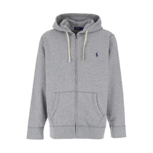 POLO RALPH LAUREN Grey Sweatshirt with Drawstring Hood and Pony Embroidery on the Front in Cotton Blend Man 710813297002