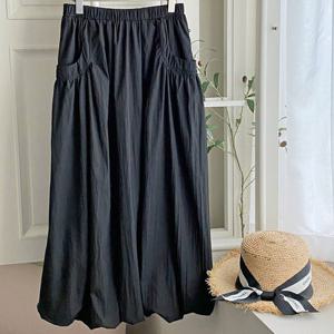 샵앤) 여성 허리밴딩  벌룬 롱 스커트 DGB-WSK-4603-블랙