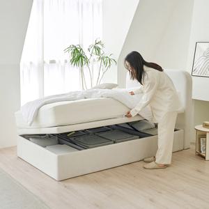아씨방가구 플랜스 미니싱글 패브릭 수납 호텔 리프트업 침대 MS(본넬)