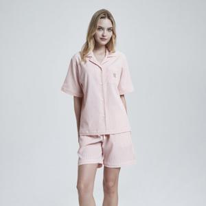 [예스][5부기장]소프트한 면직물 소재 여성 핑크 파자마YSWNB453