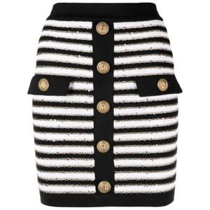 25 FW 발망 스트라이프 버튼 스커트 AF1LB290KD73 TP440065533