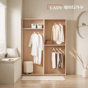 레이디가구 이안 드레스룸 160cm A세트 (80cm 1단 행거형+80cm 2