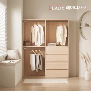 레이디가구 이안 드레스룸 160cm C세트 (80cm 2단 행거형+80cm 4