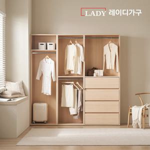레이디가구 이안 드레스룸 200cm C세트 (60cm 1단 행거형+60cm 2