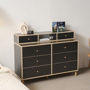 나무뜰 마몽2 E0 양면 와이드서랍장 1200 6단+슬림 선반 수납장 OWF141C (착불)