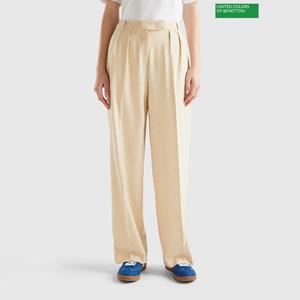 베네통 Pintuck long wide pants 3F_4962DF03Y_7J4