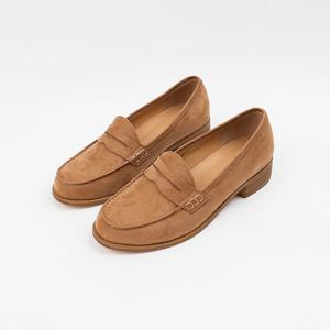 [신난다슈]여성 로퍼 단화 3cm 플랫 구두 슬립온 통굽 발편한 쿠션 낮은굽 FL257024베이지