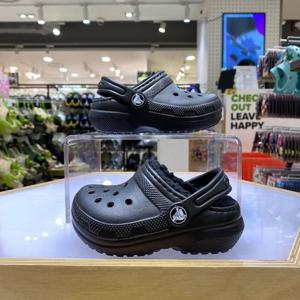 [크록스 슈즈]클래식 라인드 키즈 207009-060 블랙