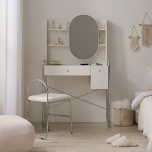 나무뜰 루스 미드센츄리 슬라이딩 거울 수납 콘솔 화장대 CNM238C (착불)