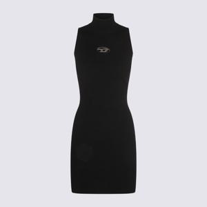 디젤 슬리브리스 하이넥 블랙 바디콘 미니 원피스 A12396 0DLAX