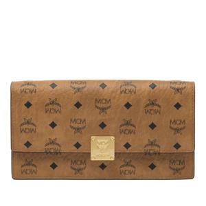 엠씨엠 브라운 로고 프린트 클러치 MYLFATA01 COGNAC