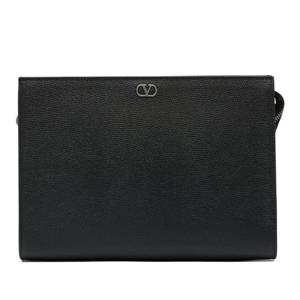 발렌티노 블랙 레더 V로고 클러치 7Y2P0AN7UAG 0NO