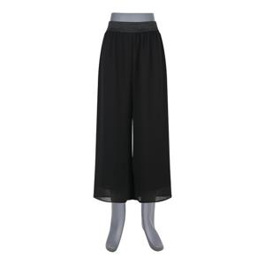 여자 데일리 쉬폰 일자핏 8부 밴딩 바지 BEW-PTS-Q016-블랙