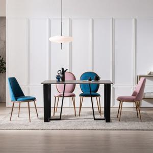 폴로까사 포엘 천연 세라믹 4인용 식탁 테이블 로즈골드