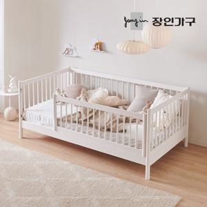 장인가구 뉴피터 SE0 어린이 원목 저상형 데이베드 가드형 침대 SS +순면메모리폼