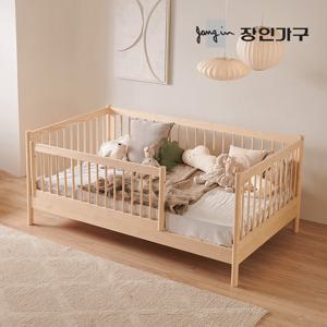 장인가구 뉴피터 SE0 어린이 원목 저상형 데이베드 가드형 침대 SS +본넬유로탑
