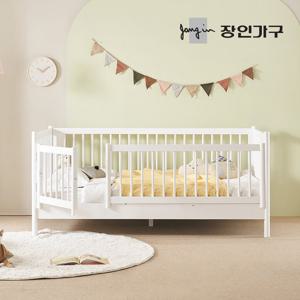 장인가구 뉴피터 SE0 어린이 원목 저상형 데이베드 올가드형 침대 SS +순면메모리폼